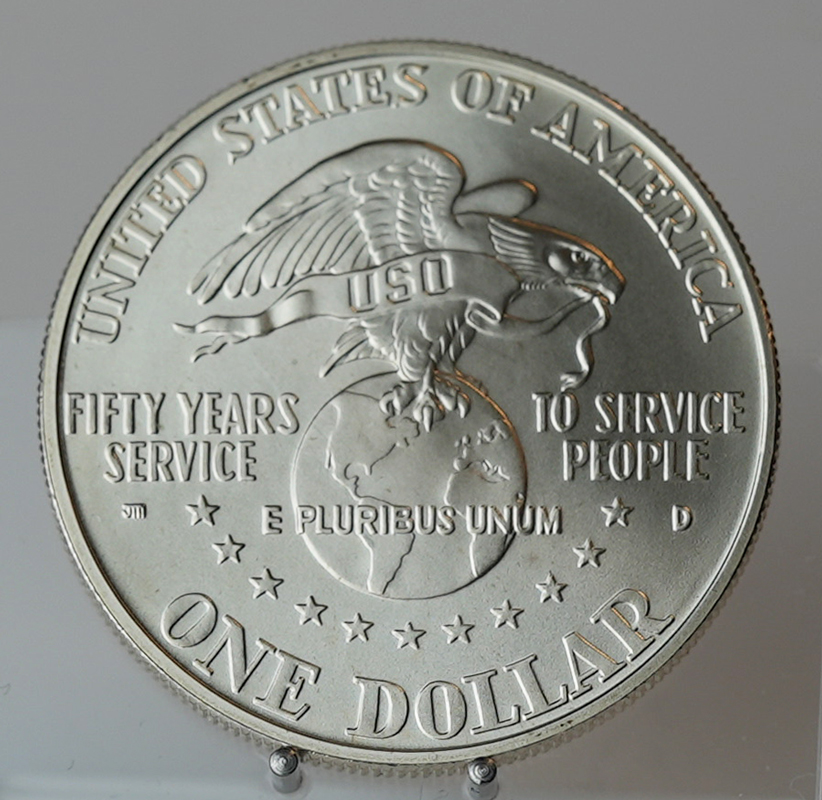 USA 1 Dollar Silber 1991 D 50 Jahre USO