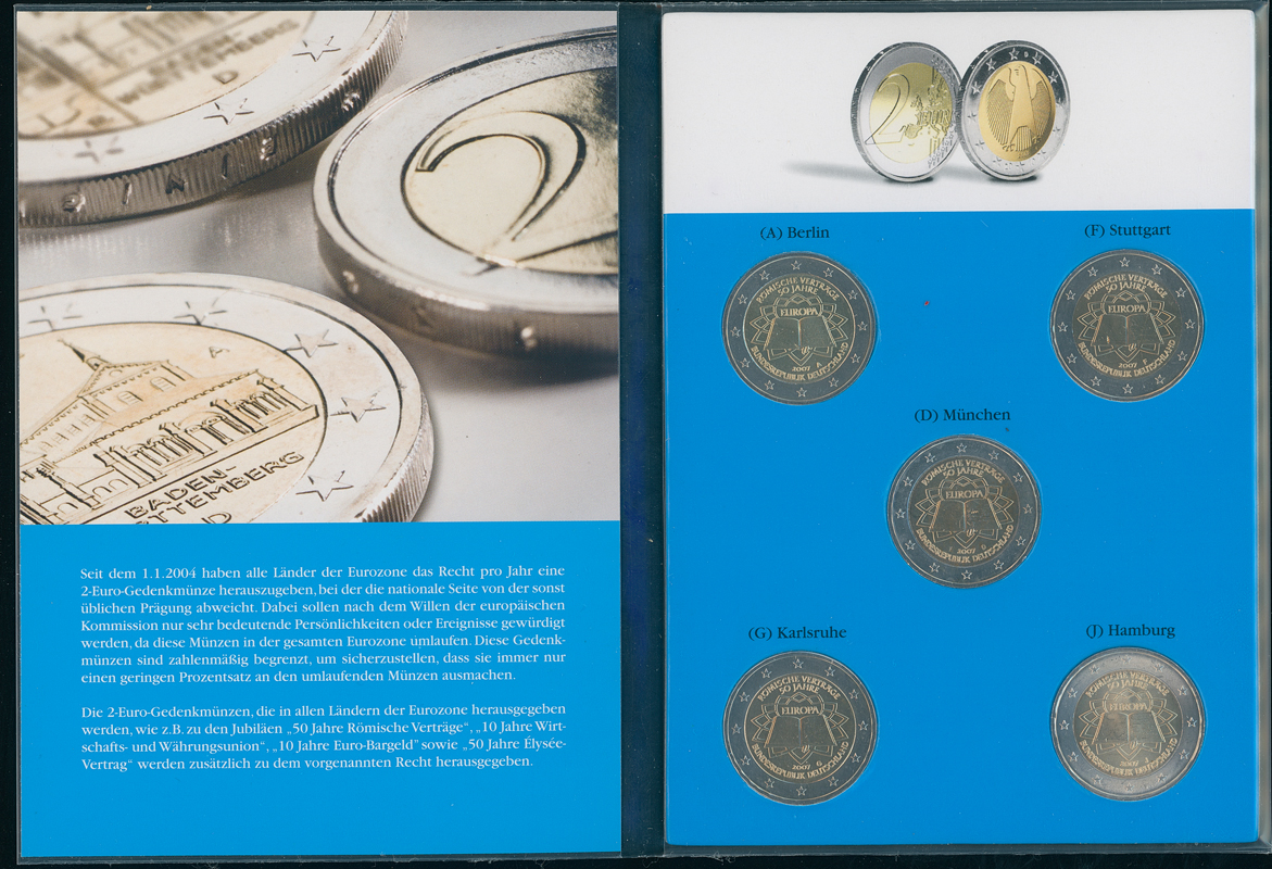 BRD 2007 5 x 2 Euro 50 Jahre Römische Verträge