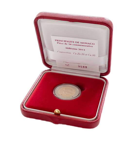MONACO 2 Euro 2012 500 Jahre Unabhängigkeit (Lucien Grimaldi) Polierte Platte Belle Epreuve MONACO 2 Euro 2012 500 Jahre Unabhängigkeit (Lucien Grimaldi) Polierte Platte Belle Epreuve