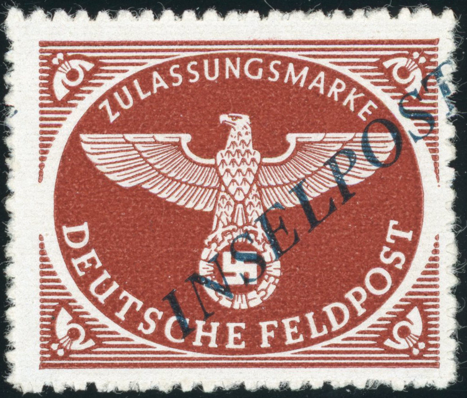 INSELPOST 1944 MiNr. 10 B b Platte I/1