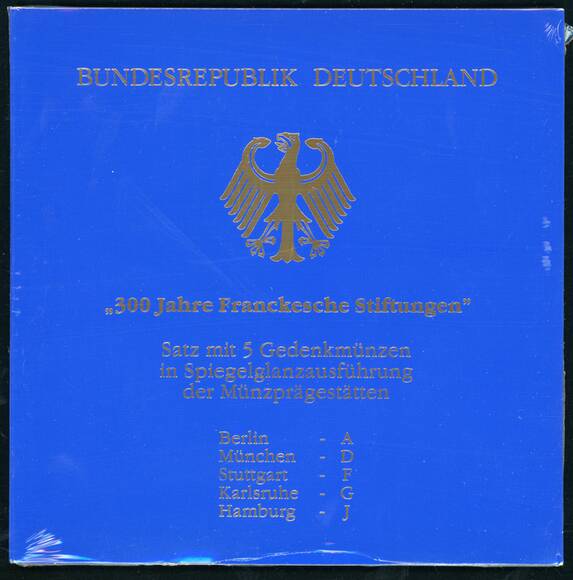BRD 1998 5 x 10 DM 300 Jahre Franckesche Stiftungen PP