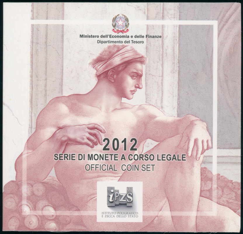 ITALIEN 2012 Kursmünzensatz mit 2 Euro Gedenkmünze und Silber-Gedenkmünze 5 Euro ITALIEN 2012 Kursmünzensatz mit 2 Euro Gedenkmünze und Silber-Gedenkmünze 5 Euro