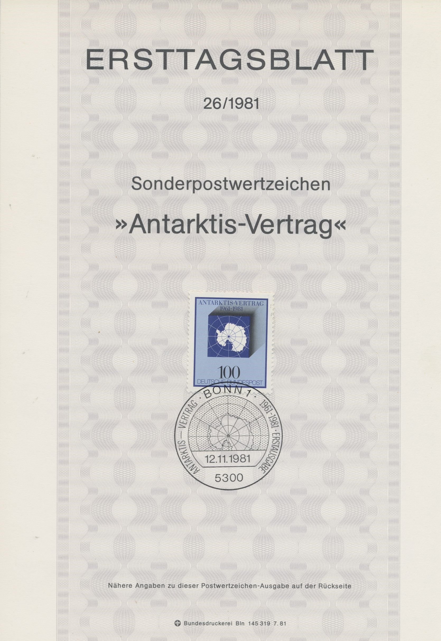 BRD Ersttagsblätter Jahrgang 1981