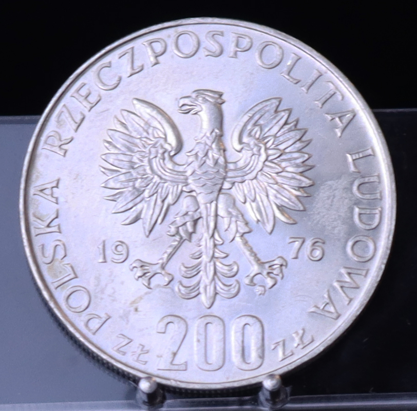 POLEN 200 Zloty Silber 1976 Olympische Spiele Montreal