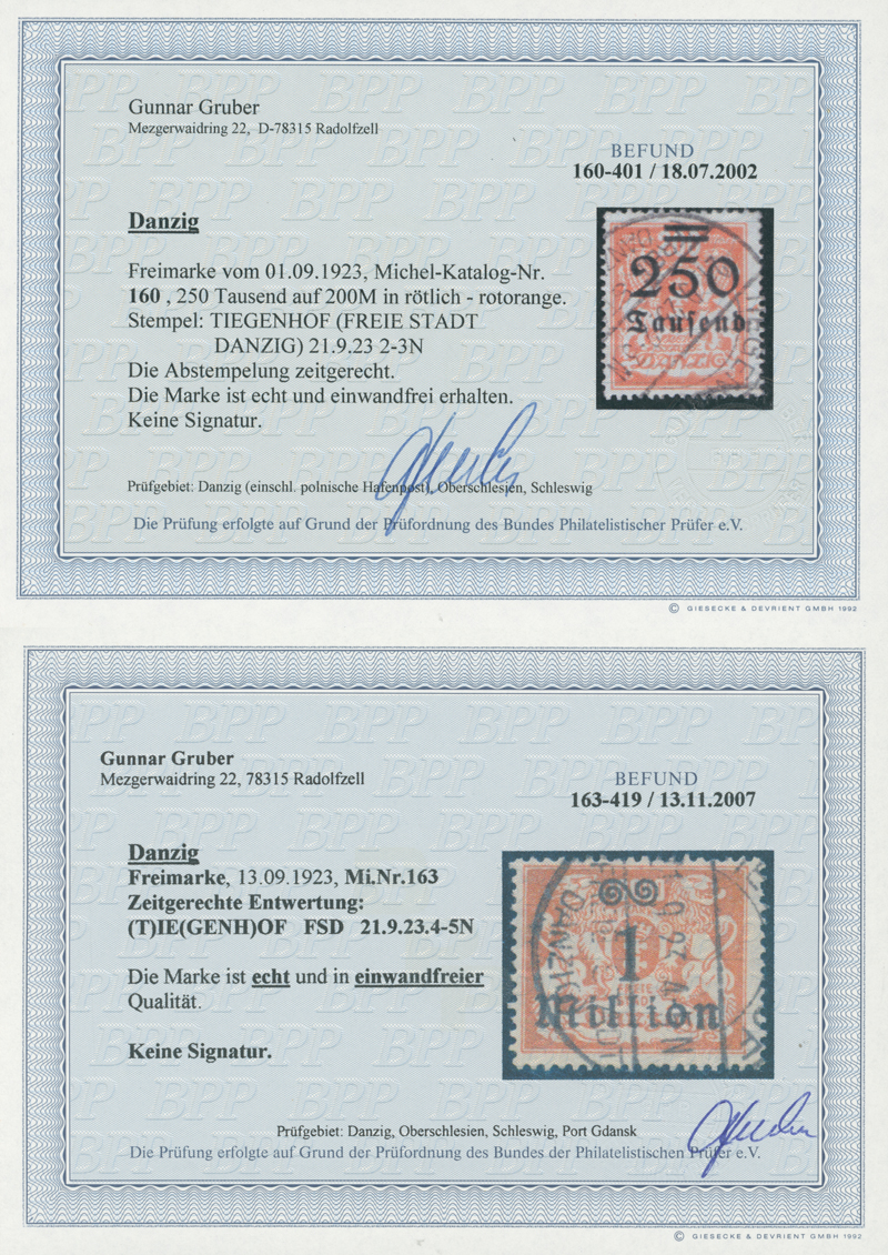 DANZIG 1923 MiNr. 158-168