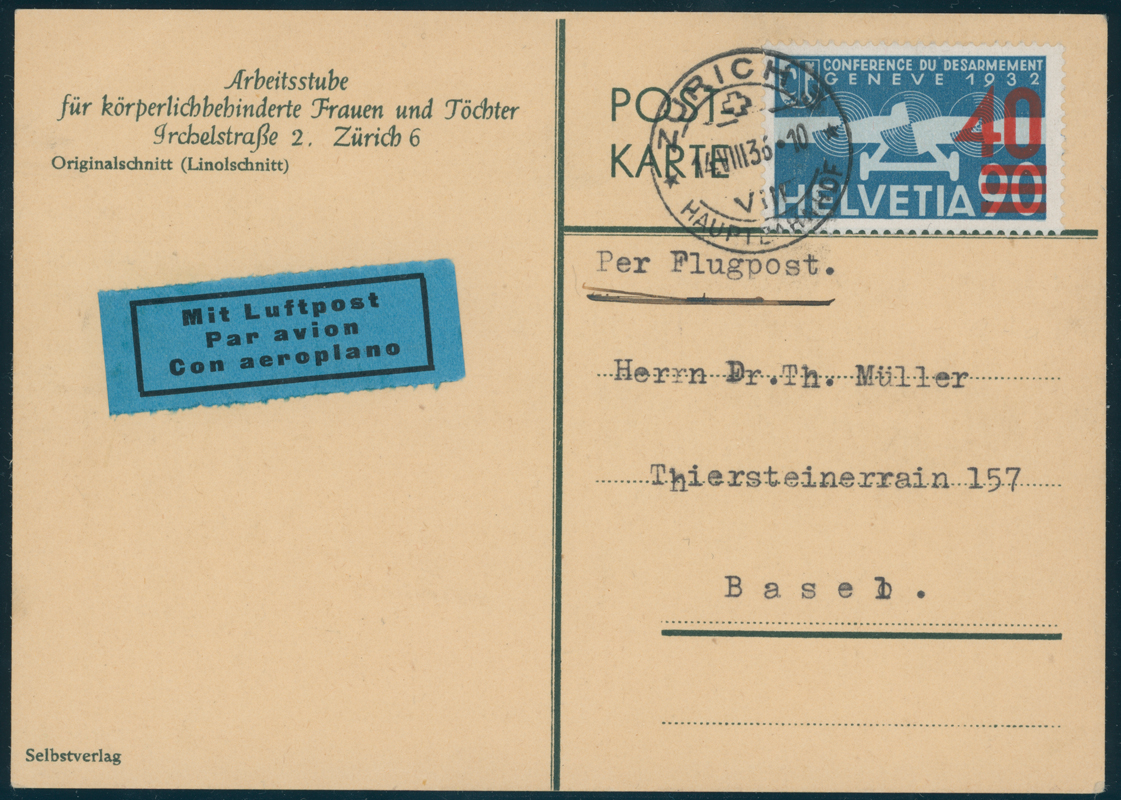 SCHWEIZ 1936 MiNr. 293 a