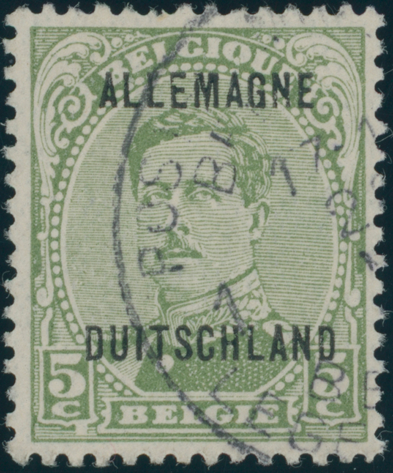 BELGISCHE MILITÄRPOST IM RHEINLAND 1919 MiNr. 3 A I PF