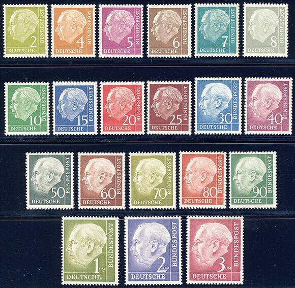 BRD 1954 MiNr. 177-196 II. Wahl