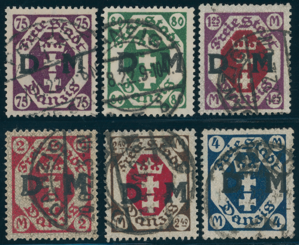 DANZIG DIENST 1922 MiNr. D 15-20