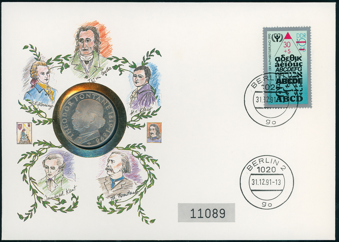 BRD 1969/1991 Numisbrief Deutsche Dichter und Philosophen
